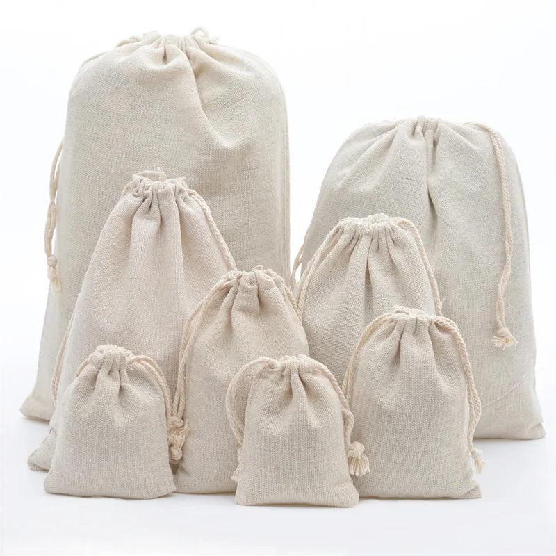 Linen Bag Bulk - 10 Cái/lốc Đay Cotton Linen Túi