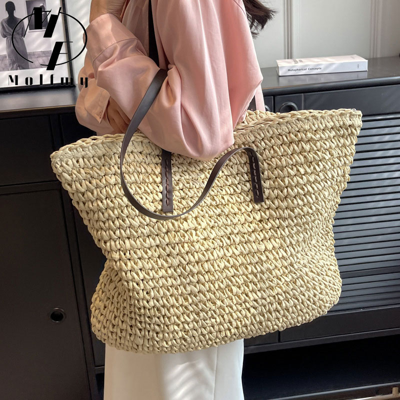 Straw Woven Tote Bags Casual L - đánh giá và giá Linen Bag Bulk