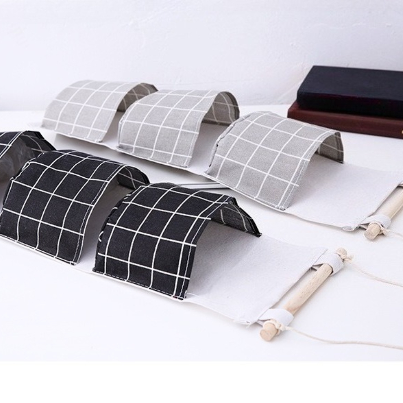 Plaid Cotton Linen Hanging Sto - đánh giá và giá Linen Bag Bulk